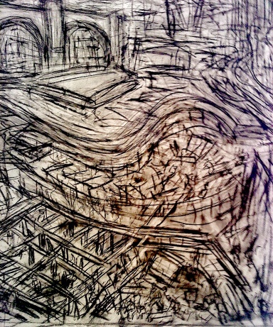 a recent drawing by Kossoff of King's Cross